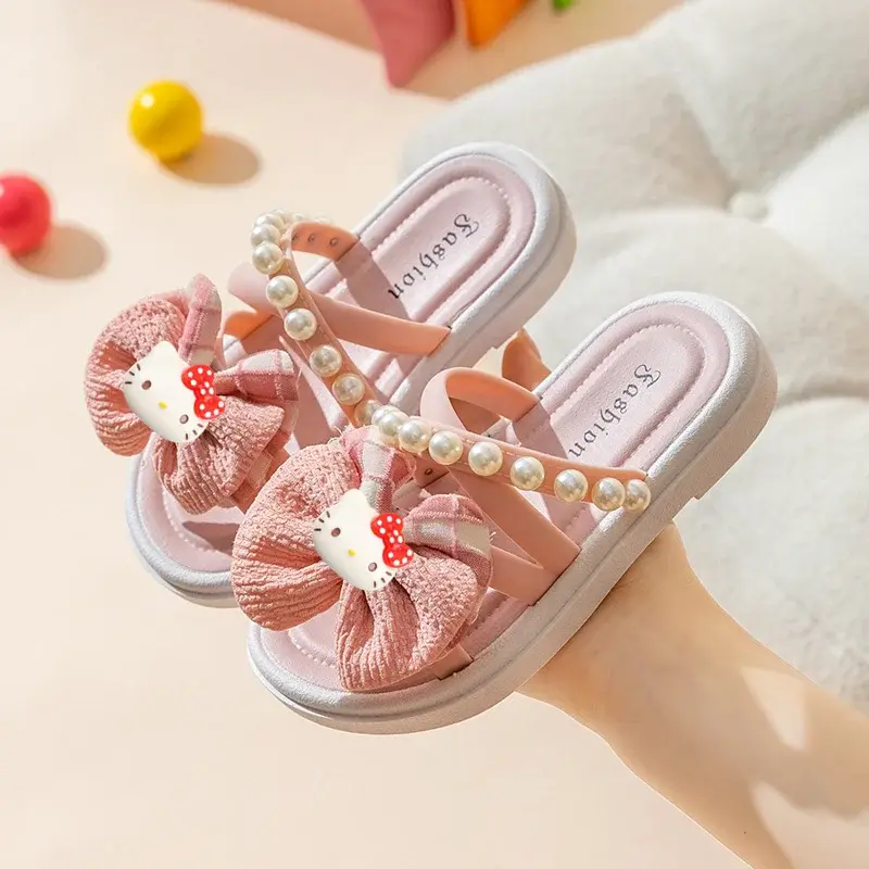 women Indoor outdoor princess sandals Sanrio spring summer new platform non-slip beach shoes hello kitty girl summer slippers