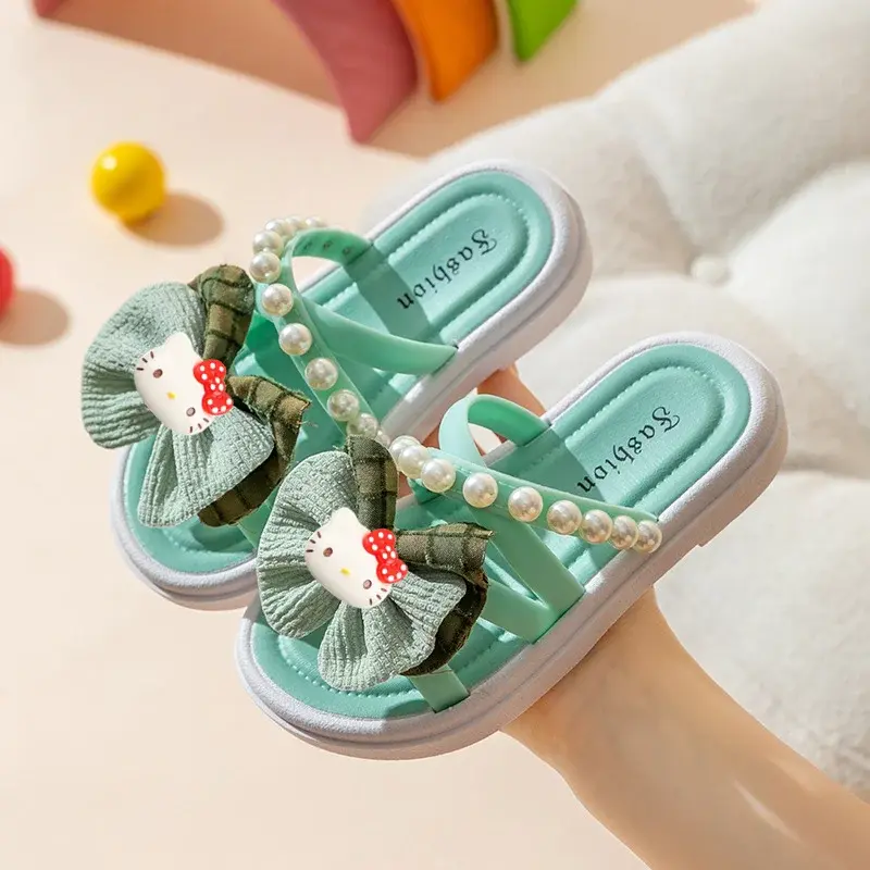 women Indoor outdoor princess sandals Sanrio spring summer new platform non-slip beach shoes hello kitty girl summer slippers