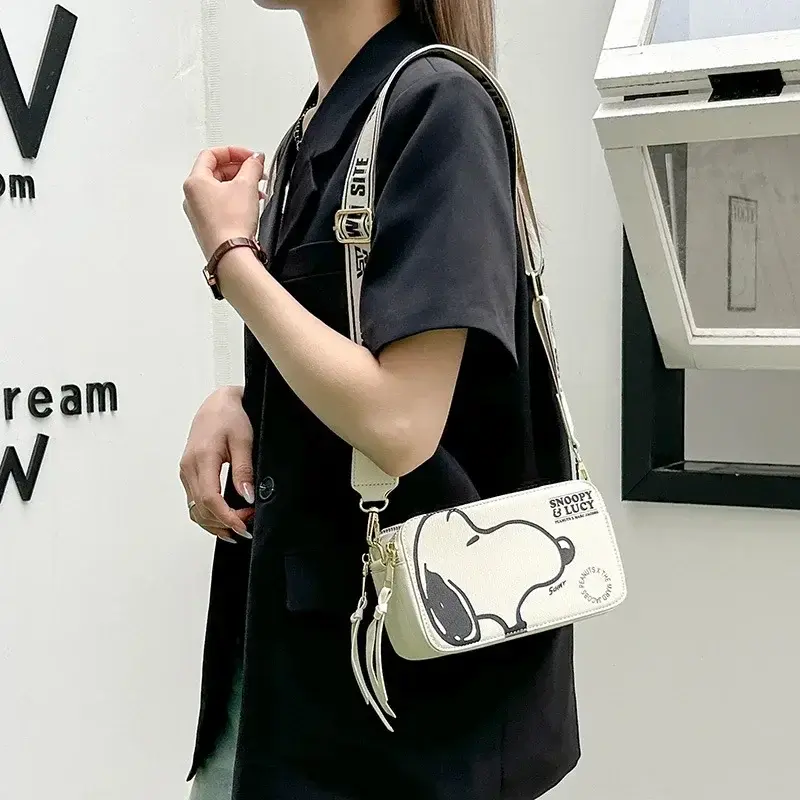 Snoopy women pu mobile phone bag coin purse camera messenger bag summer new fashion shoulder bag