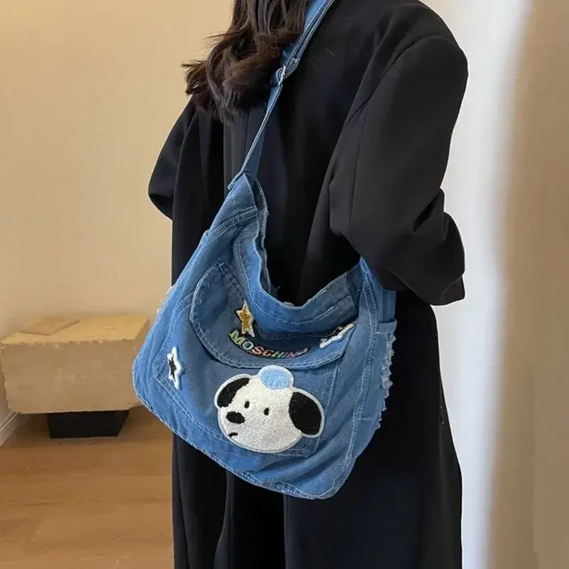 Snoopy Cute Girl Cowboy Messenger Bag Female Large Capacity Postman Canvas Cross body Shoulder Bag Student Casual Schoolbag