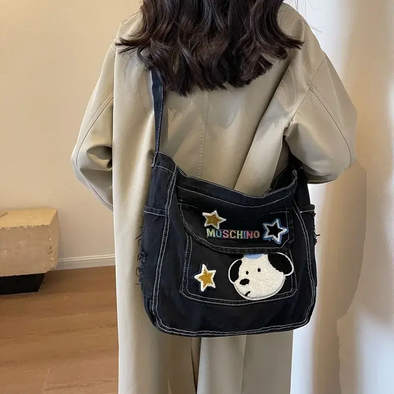Snoopy Cute Girl Cowboy Messenger Bag Female Large Capacity Postman Canvas Cross body Shoulder Bag Student Casual Schoolbag