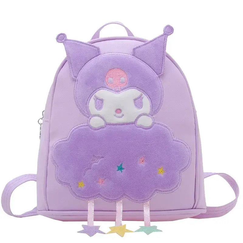 Sanrio hello kitty children backpack kuromi pu schoolbag princess doll accessories handbag kindergarten girl travel shoulder bag