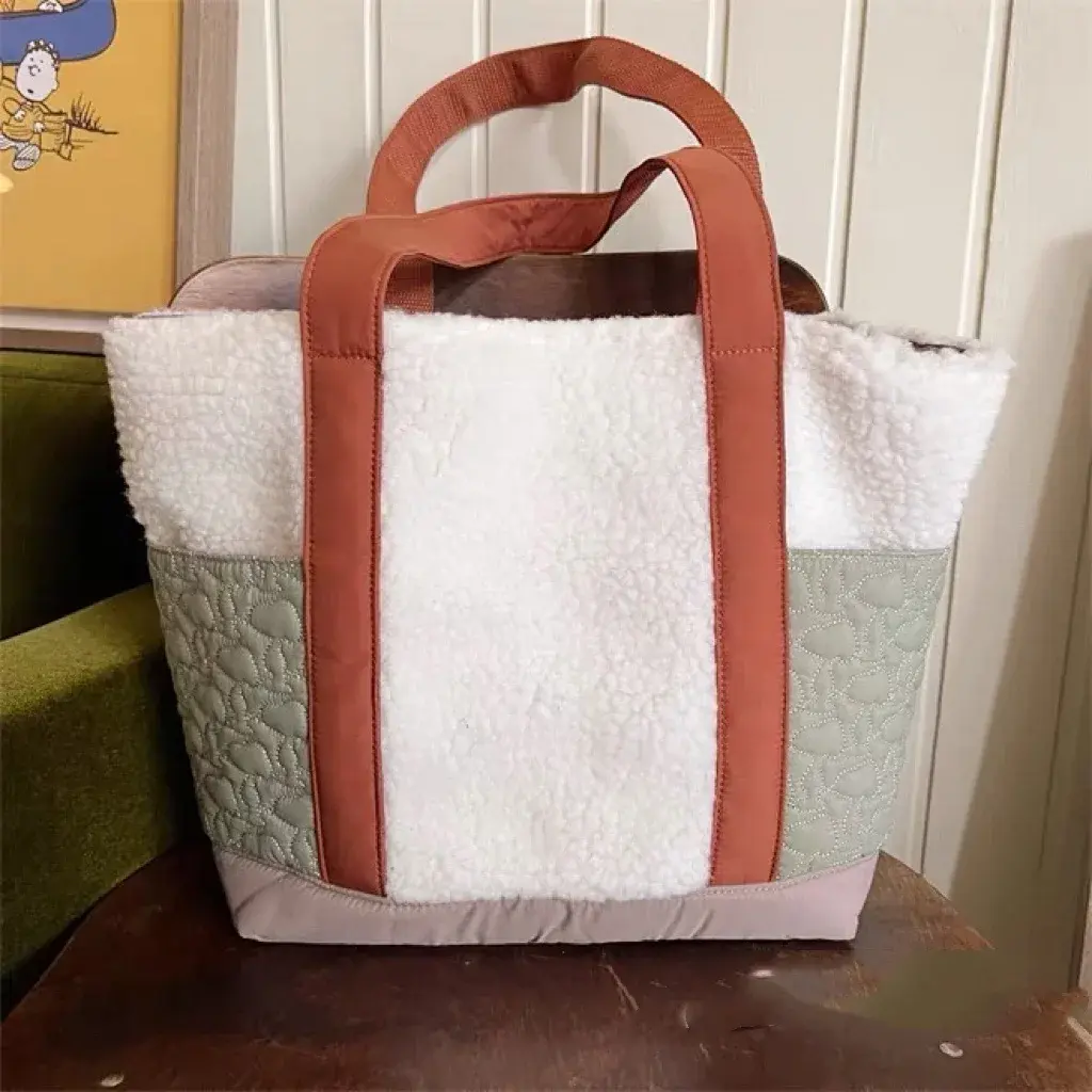 Cartoon Snoopy Plush Embroidered Shoulder Bag Large Capacity Fashion Tote Travel handbag