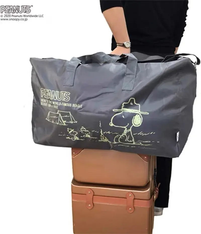 Snoopy Cartoon Shoulder Cross-body Foldable handbag Travel messenger Storage bag Large Capacity Camping Luggage Travel Bag