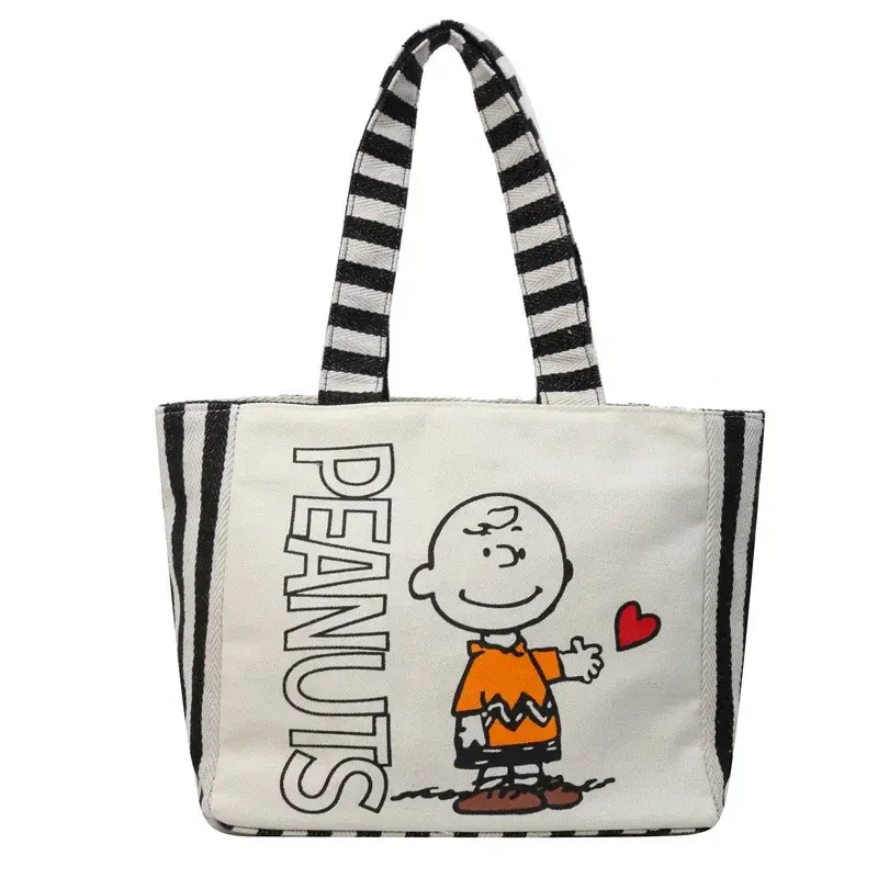 Cartoon Cute Handbag Snoopy New girl Canvas Shoulder Bag storage Tote Bag
