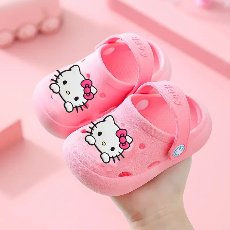 Sanrio Casual shoes kuromi summer sandals hello kitty non-slip cartoon slippers children baby boy girl sandals cute Beach shoes