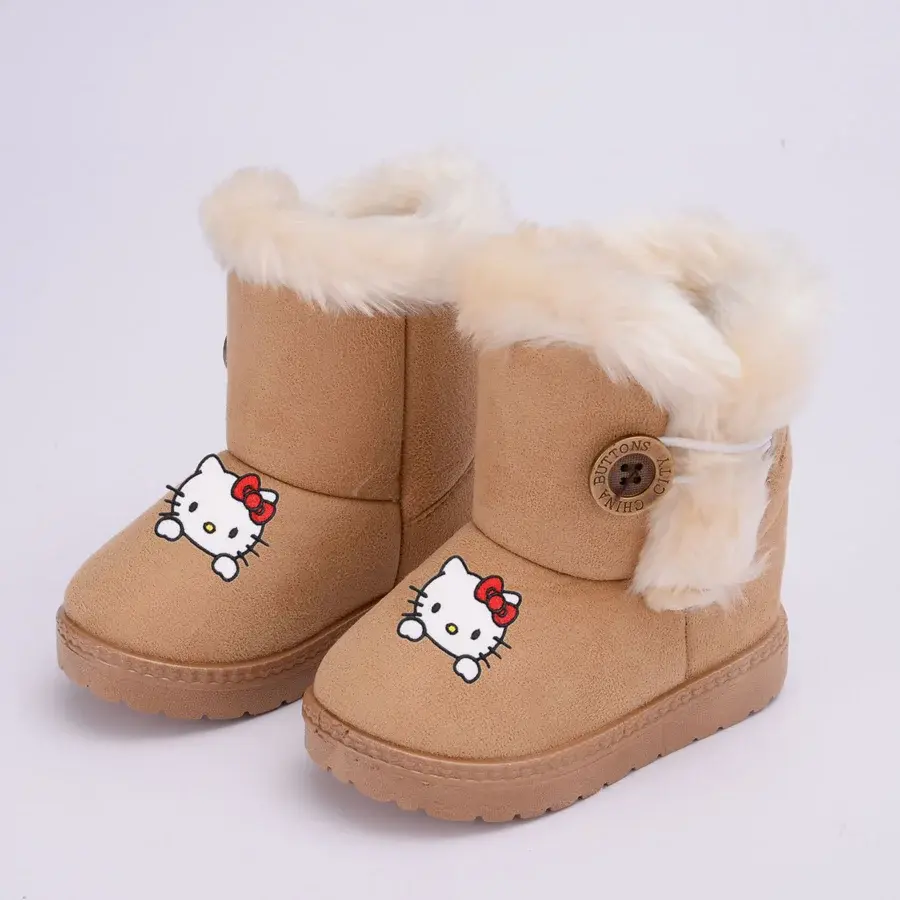 Sanrio hello kitty girl cotton shoes 2025 children cotton boots in the snow winter thickened warm baby boots casual shoes