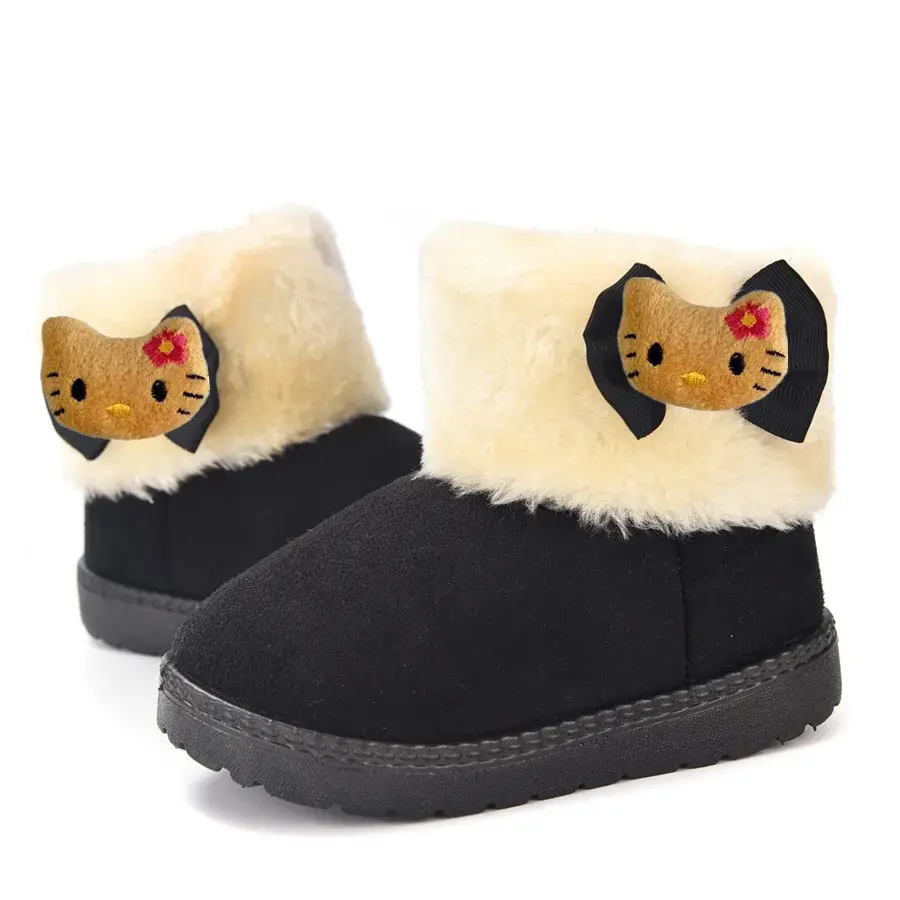 Sanrio hello kitty kuromi winter cotton boots children in the snow girl baby thicken casual shoes plus velvet warm cotton shoes