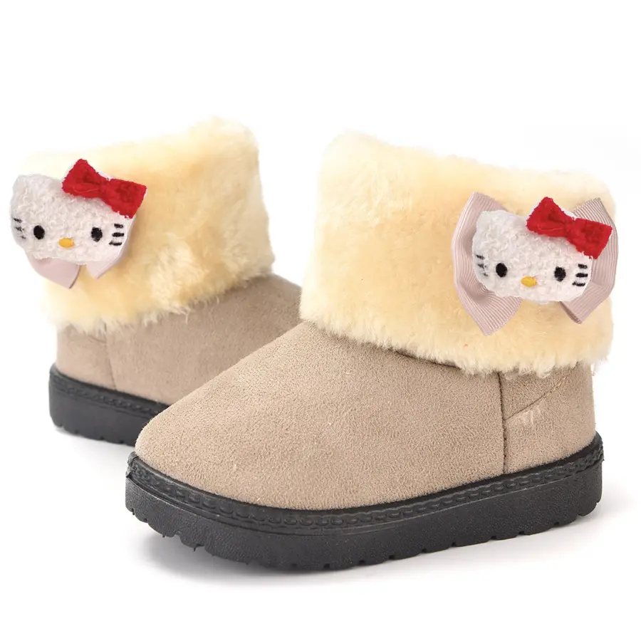 Sanrio hello kitty kuromi winter cotton boots children in the snow girl baby thicken casual shoes plus velvet warm cotton shoes