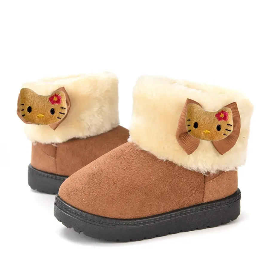 Sanrio hello kitty kuromi winter cotton boots children in the snow girl baby thicken casual shoes plus velvet warm cotton shoes