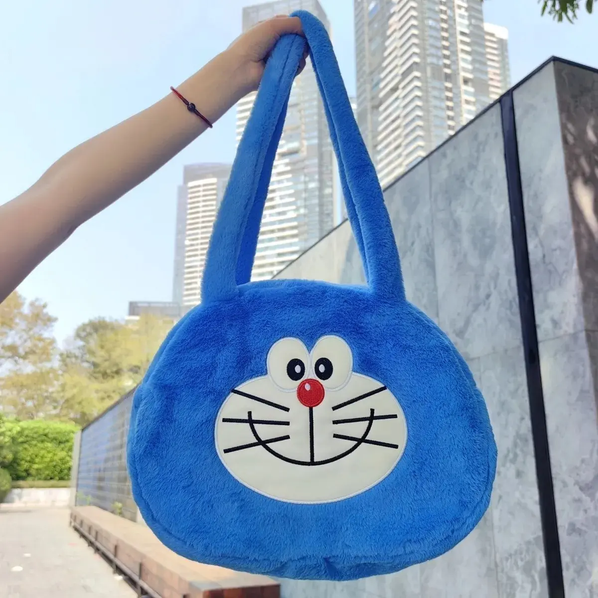 Doraemon Plush Shoulder Bag cartoon  Summer Japanese Cartoon Girlfriend Student Cute Style Shoulder Messenger Bag 40x30x10cm