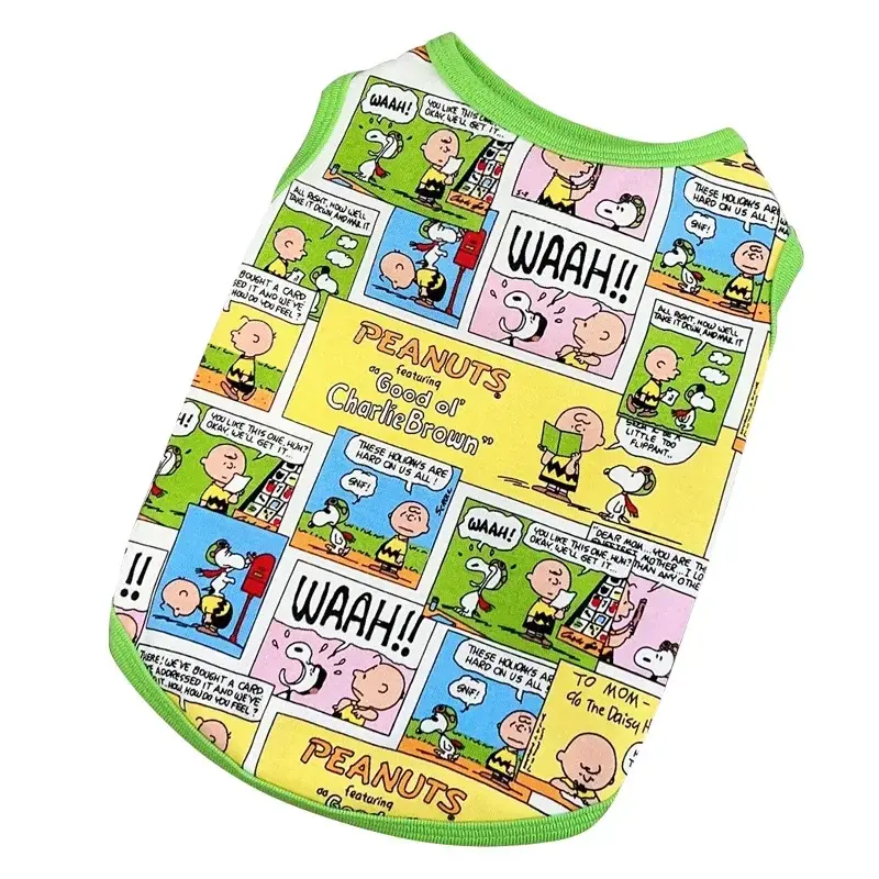 Snoopy Spring/Summer Pet Clothes Sleeveless T-Shirt Pet Dog Short Sleeve Pet Vest Full Print