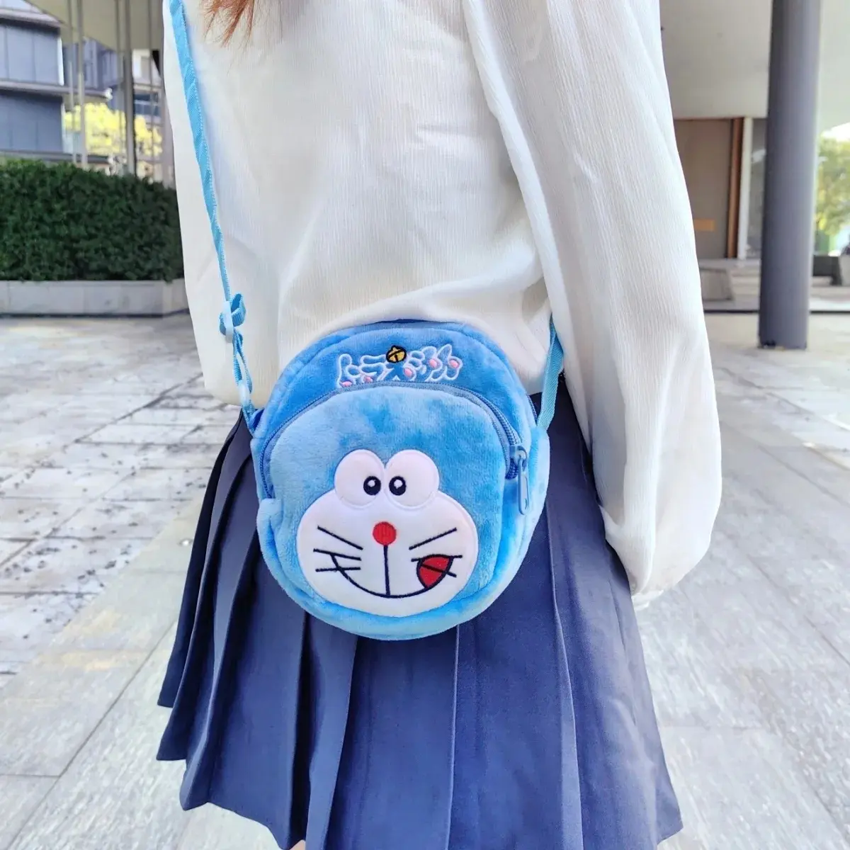 Doraemon Plush Shoulder Bag cartoon  Summer Japanese Cartoon Girlfriend Student Cute Style Shoulder Messenger Bag 40x30x10cm