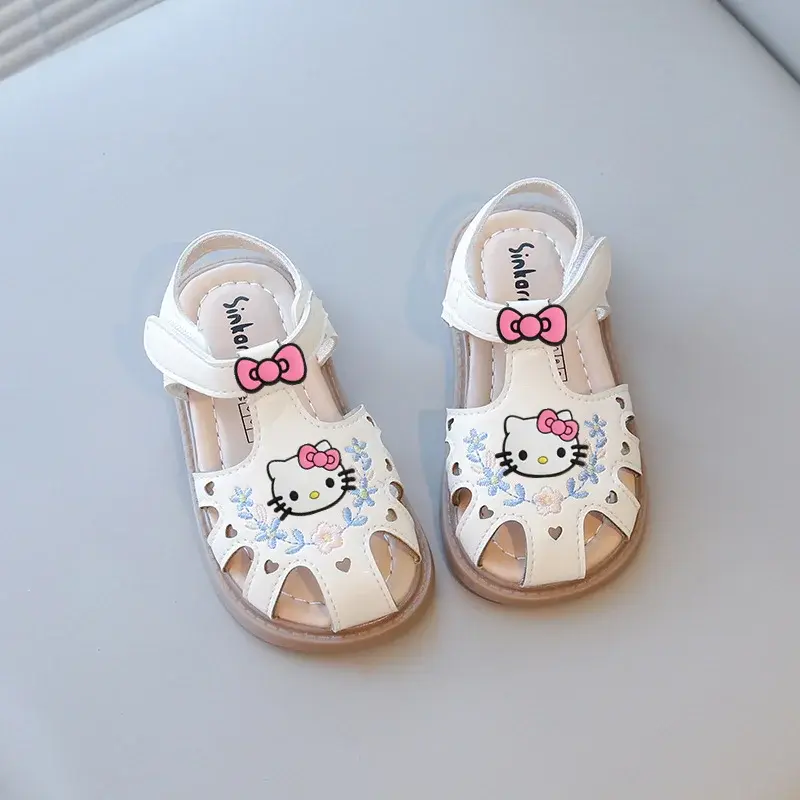 Sanrio hello kitty girls baby sandals summer soft soles  casual shoes floral children princess beach shoes baby toddler shoes