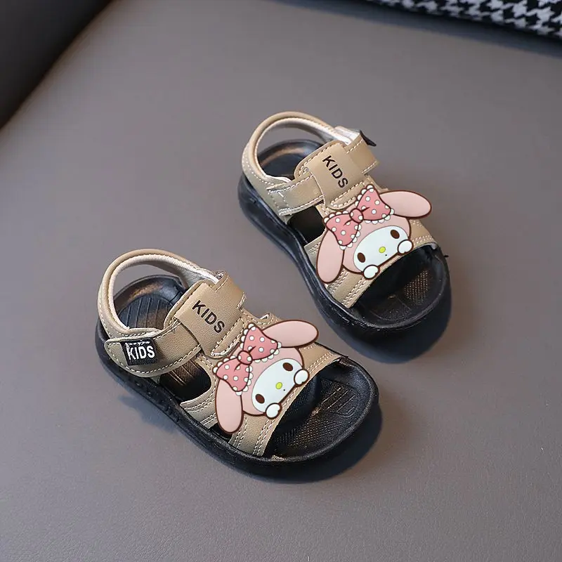 Sanrio hello kitty kids sandals 2025 summer new cartoon beach shoes baby girl boy hollow breathable casual shoes sandals kuromi