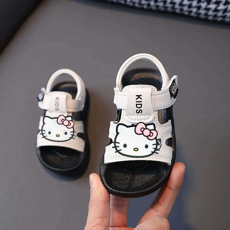 Sanrio hello kitty kids sandals 2025 summer new cartoon beach shoes baby girl boy hollow breathable casual shoes sandals kuromi