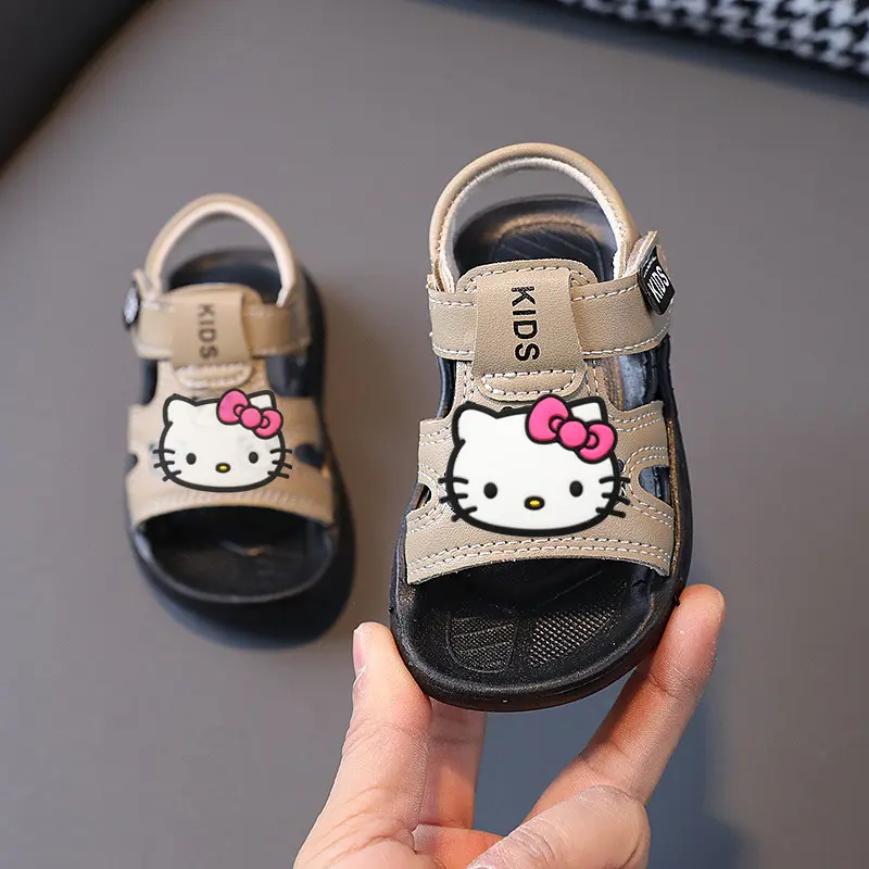 Sanrio hello kitty kids sandals 2025 summer new cartoon beach shoes baby girl boy hollow breathable casual shoes sandals kuromi