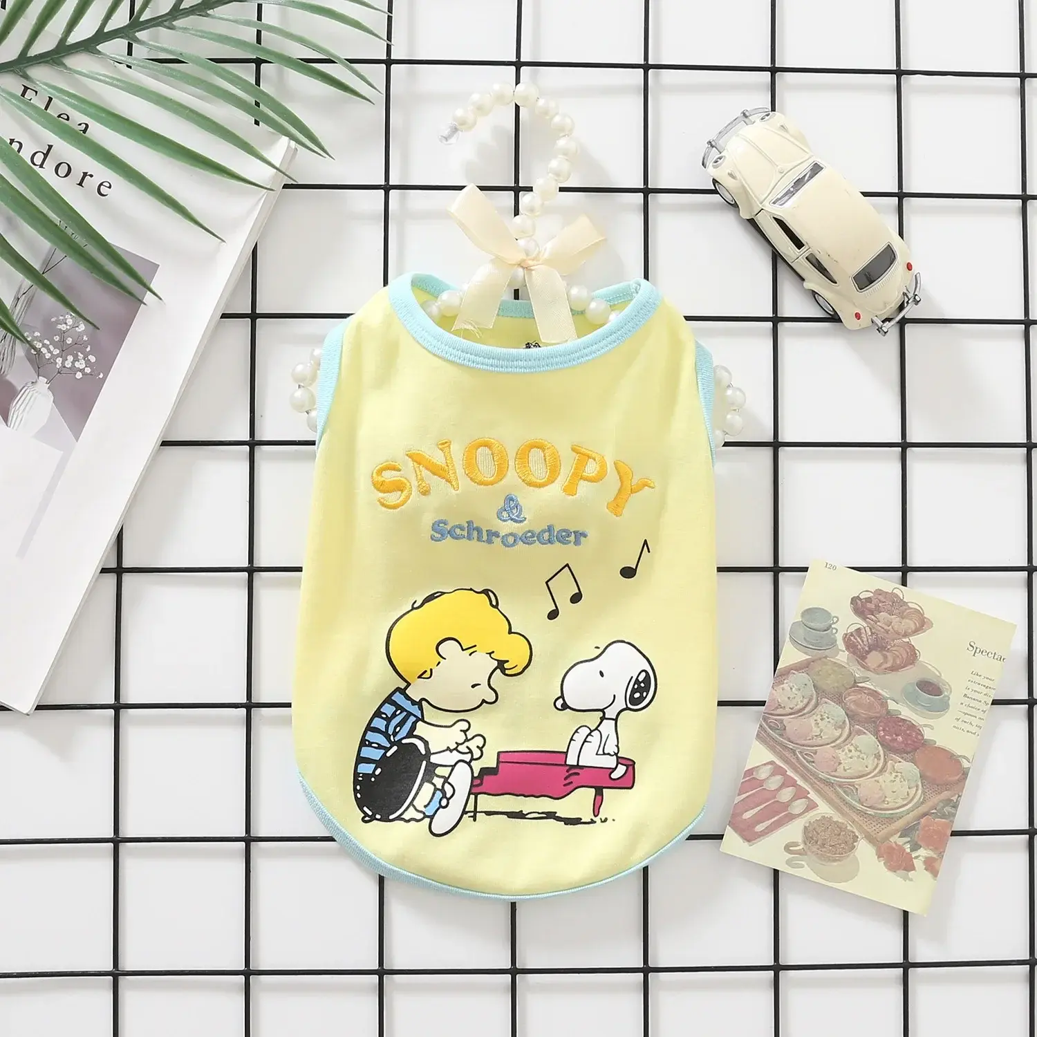 Snoopy Embroidered summer T-Shirt Short Sleeve Sleeveless Vest Pet Clothes Dog Sleeveless Vest Pet Embroidered T-Shirt