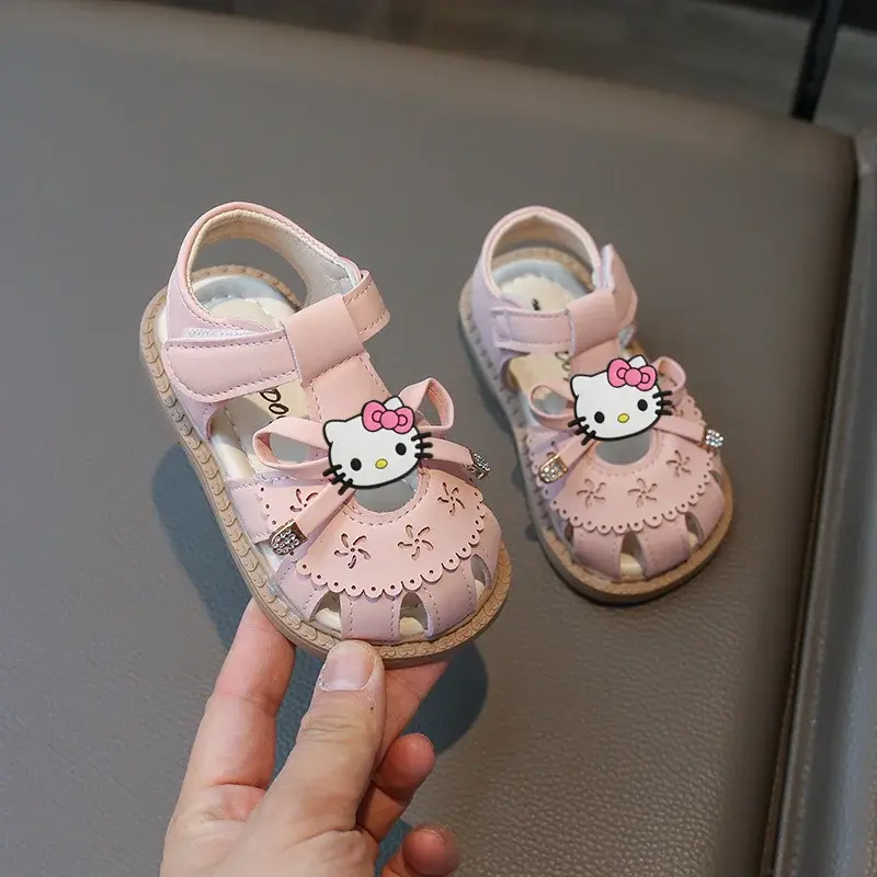 Sanrio summer new boys slippers children cartoon soft-soled toddler shoes hello kitty baby sandals girls princess beach shoes