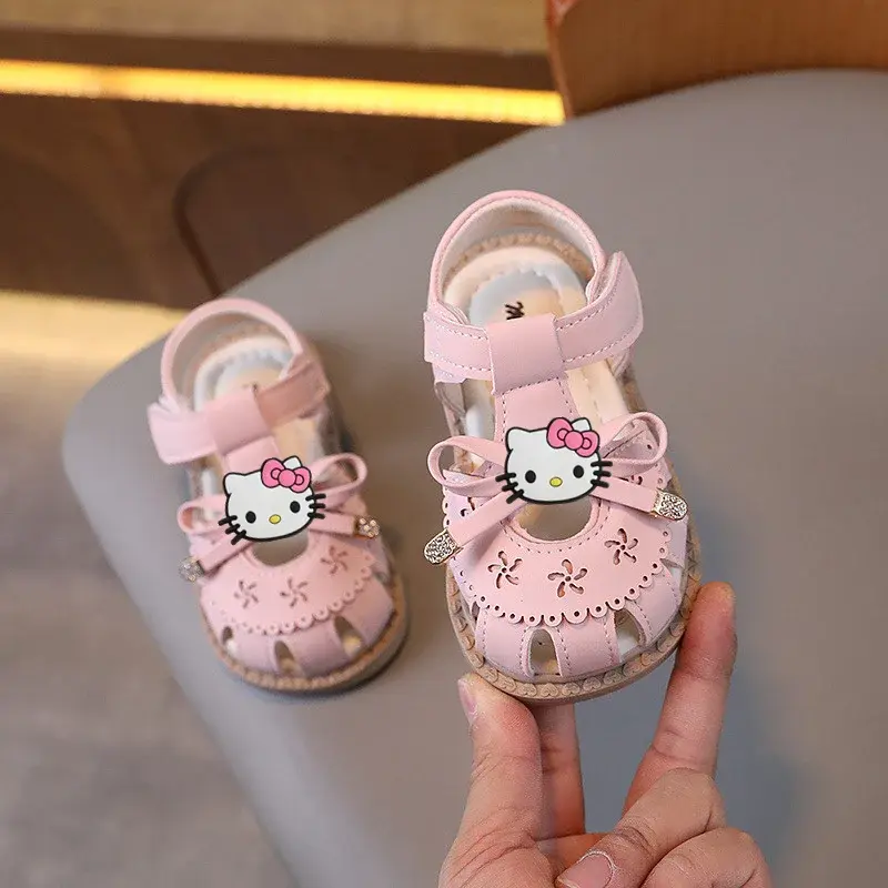 Sanrio summer new boys slippers children cartoon soft-soled toddler shoes hello kitty baby sandals girls princess beach shoes