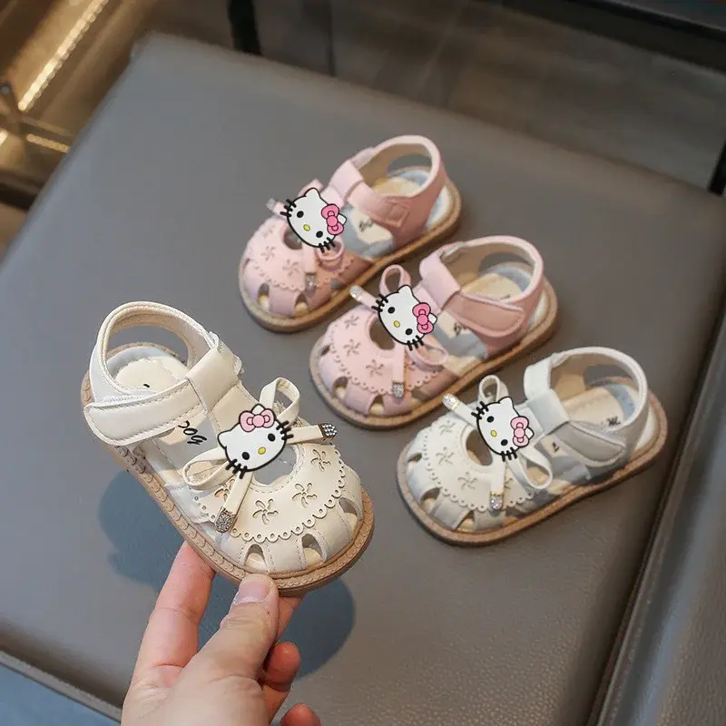 Sanrio summer new boys slippers children cartoon soft-soled toddler shoes hello kitty baby sandals girls princess beach shoes