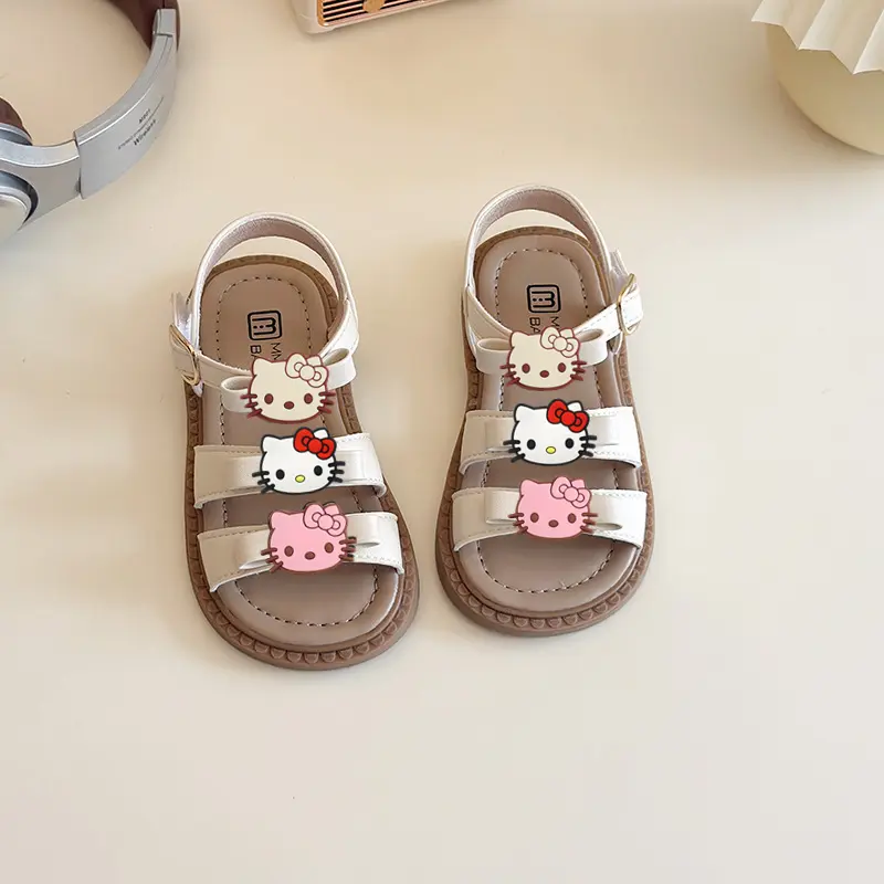 Sanrio girls toddler shoes boys summer slippers girls bow princess beach shoes hello kitty new baby soft sandals 1-3 years old