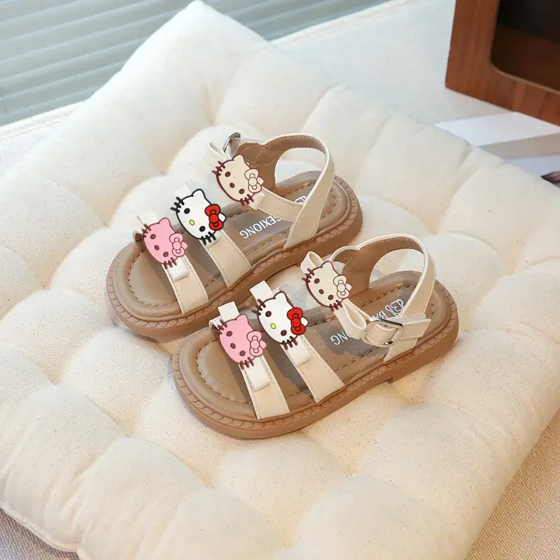 Sanrio girls toddler shoes boys summer slippers girls bow princess beach shoes hello kitty new baby soft sandals 1-3 years old