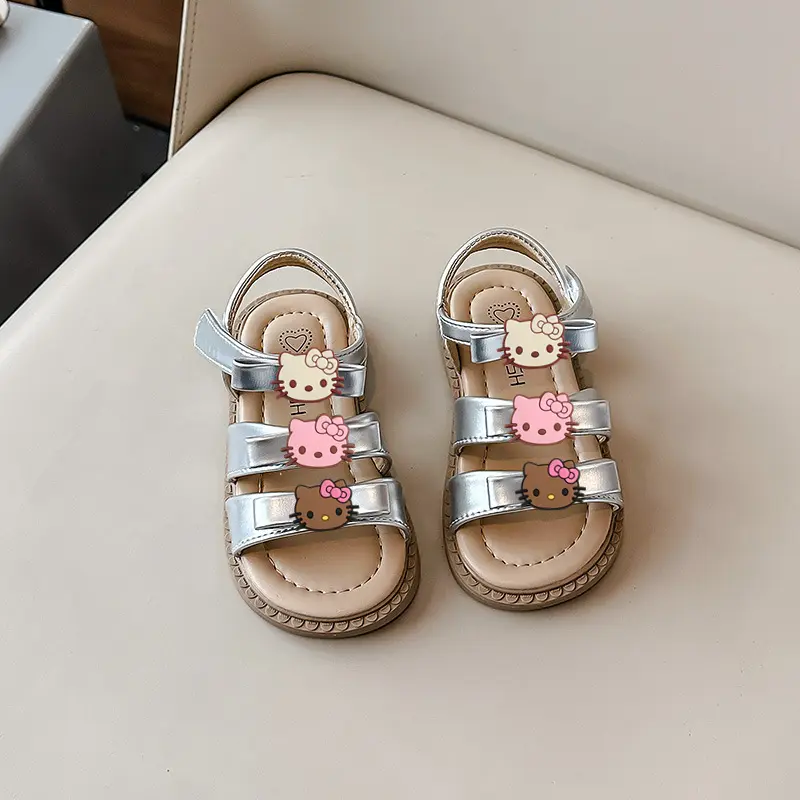 Sanrio girls toddler shoes boys summer slippers girls bow princess beach shoes hello kitty new baby soft sandals 1-3 years old