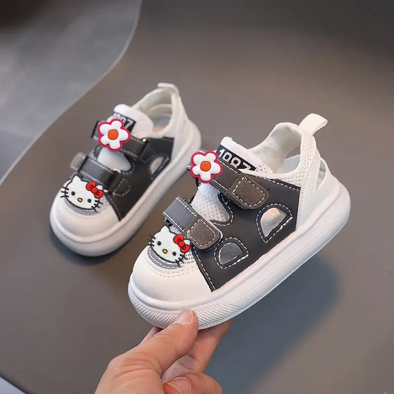 Sanrio hello kitty summer new kids sandals girl baby soft sole hollow net casual shoes boy breathable sports shoes toddler shoes