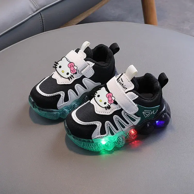 Sanrio boy non-slip mesh Casual shoes spring Summer Sneakers hello kitty kids breathable Lights running shoes girl toddler shoes