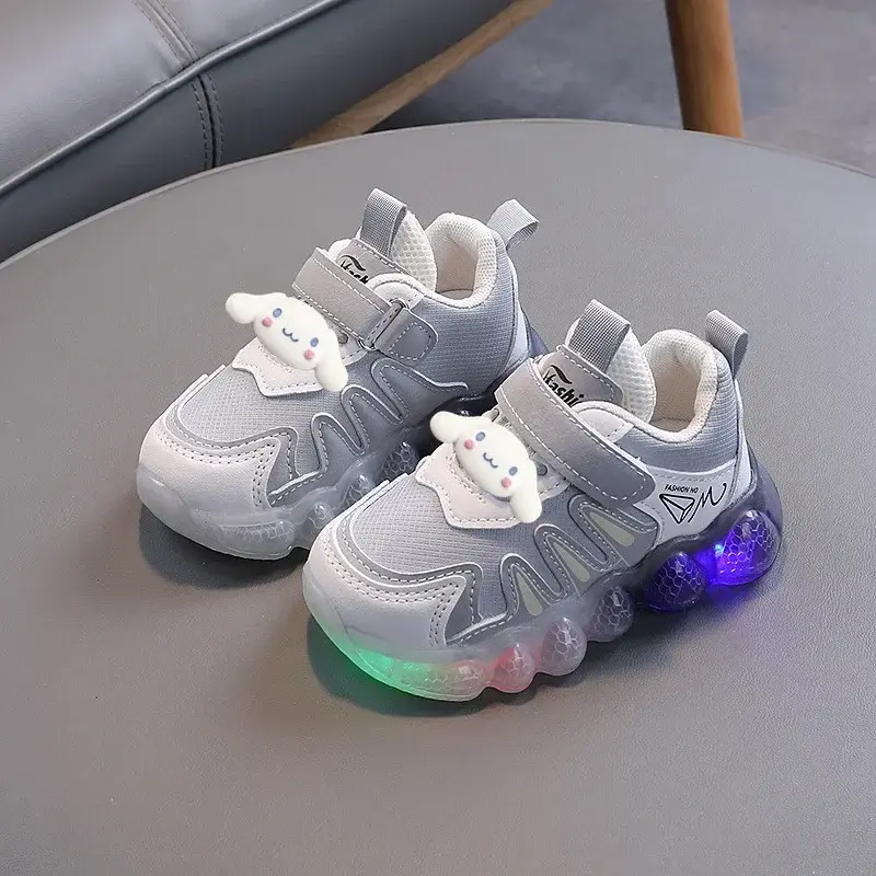 Sanrio boy non-slip mesh Casual shoes spring Summer Sneakers hello kitty kids breathable Lights running shoes girl toddler shoes
