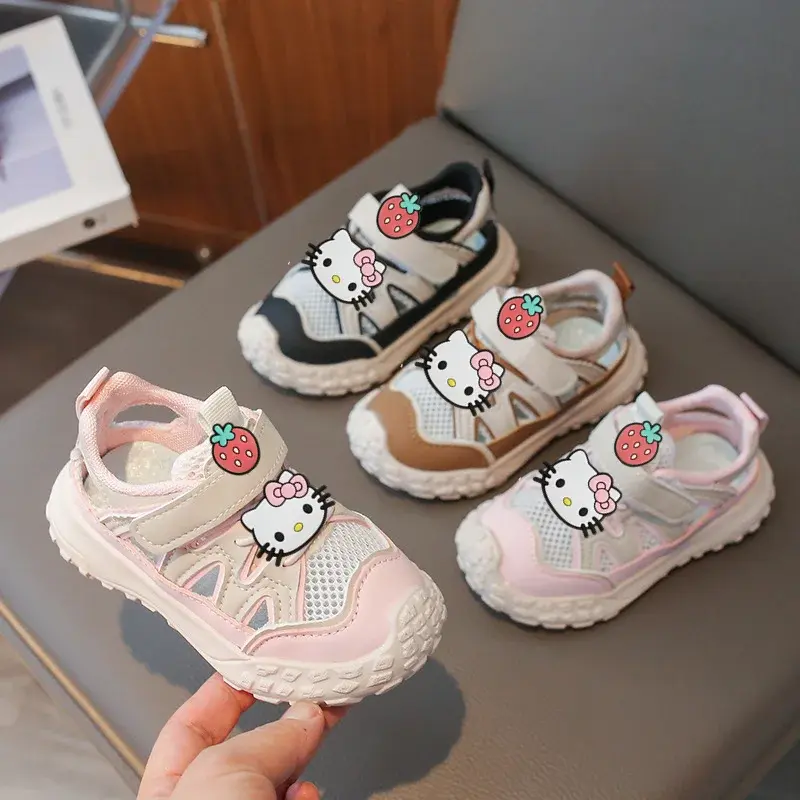 Sanrio hello kitty summer new baby boy toddler shoes sandals soft-soled girl casual shoes Baotou anti-kick sports shoes Sneakers