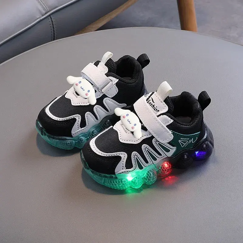 Sanrio boy non-slip mesh Casual shoes spring Summer Sneakers hello kitty kids breathable Lights running shoes girl toddler shoes