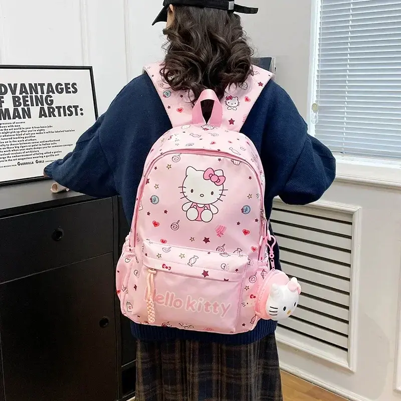 Sanrio hello kitty new children cute cartoon backpack junior high school schoolbag kuromi student travel storage bag handbag