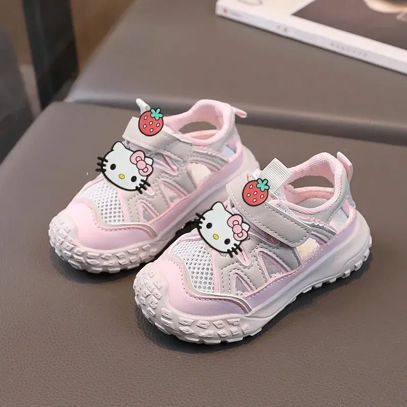 Sanrio hello kitty summer new baby boy toddler shoes sandals soft-soled girl casual shoes Baotou anti-kick sports shoes Sneakers