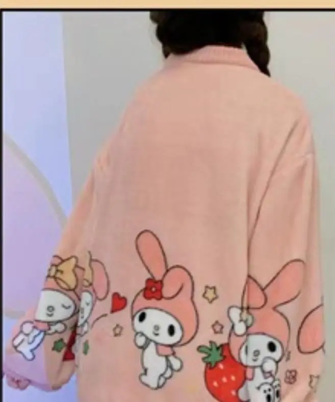 New Jingle Cat Flannel Thickened Home clothes Doraemon Coral Fleece Pajama Women's Autumn Winter Long Sleeve sleepwear