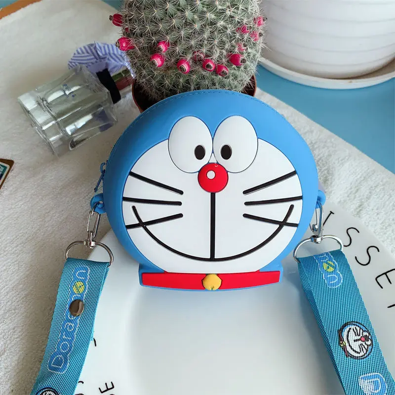 Doraemon Silicone shoulder bag children women boy girl shoulder messenger bag cute cartoon fashion all-match cosmetic bag