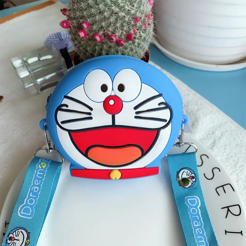 Doraemon Silicone shoulder bag children women boy girl shoulder messenger bag cute cartoon fashion all-match cosmetic bag