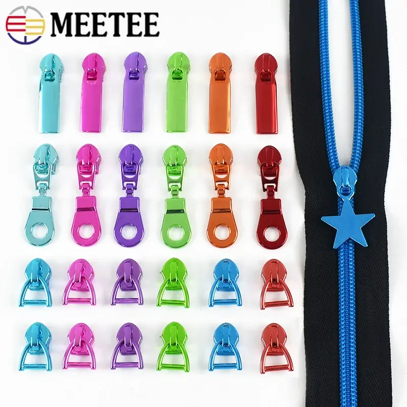 5# 5/10Pcs Metal Zipper Puller For Sewing Nylon Zippers Tapes Coat Zip Slider Shoes Bag Zips Repair Kit DIY Hardware Accessories