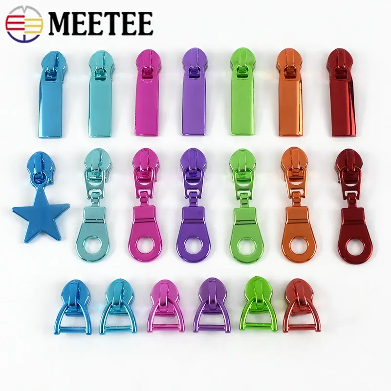 5# 5/10Pcs Metal Zipper Puller For Sewing Nylon Zippers Tapes Coat Zip Slider Shoes Bag Zips Repair Kit DIY Hardware Accessories