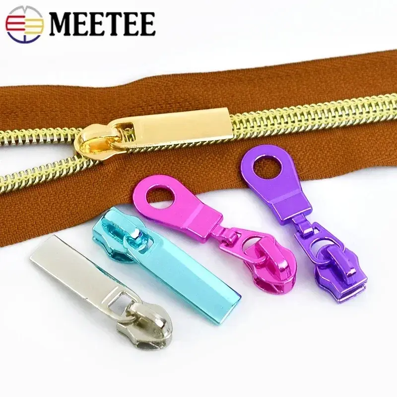 5# 5/10Pcs Metal Zipper Puller For Sewing Nylon Zippers Tapes Coat Zip Slider Shoes Bag Zips Repair Kit DIY Hardware Accessories