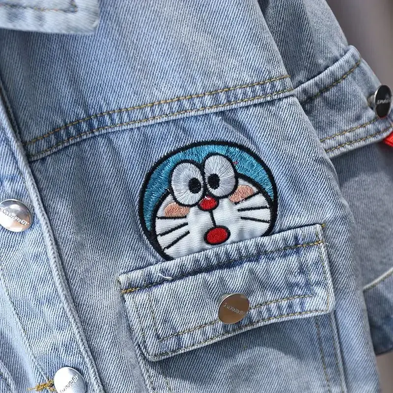 Spring Clothes cartoon Fashion Children Foreign Jacket coat Doraemon Boy Denim Jacket Spring Autumn New 3 to 7 Years Old Baby