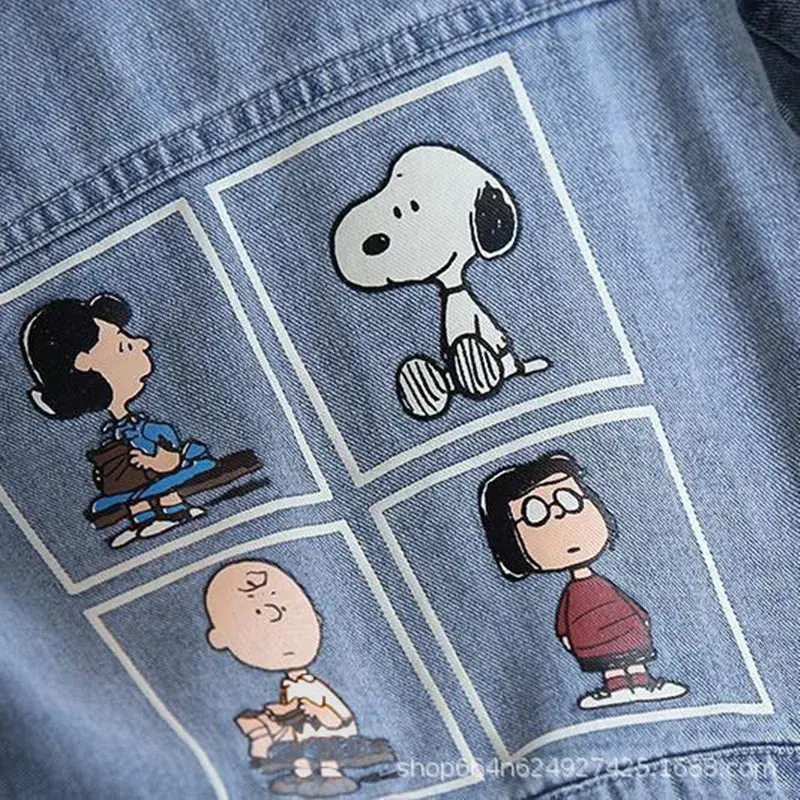 snoopy Baby Denim Jacket 2025 Spring New Children's Clothing Boys and Girls Top Cartoon coat  Denim Top Long Sleeve