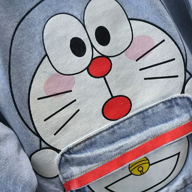 Spring Clothes cartoon Fashion Children Foreign Jacket coat Doraemon Boy Denim Jacket Spring Autumn New 3 to 7 Years Old Baby