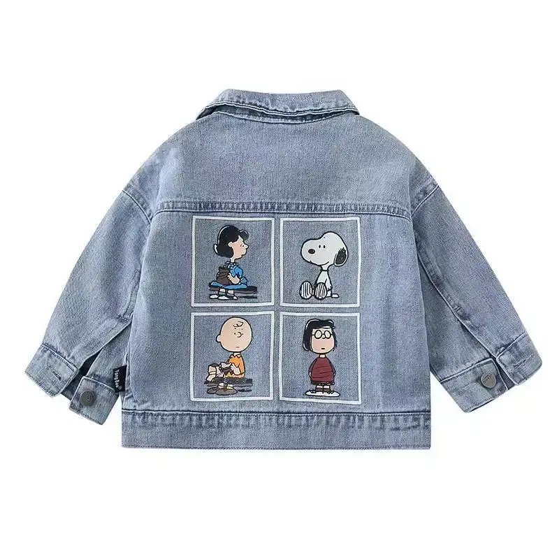 snoopy Baby Denim Jacket 2025 Spring New Children's Clothing Boys and Girls Top Cartoon coat  Denim Top Long Sleeve