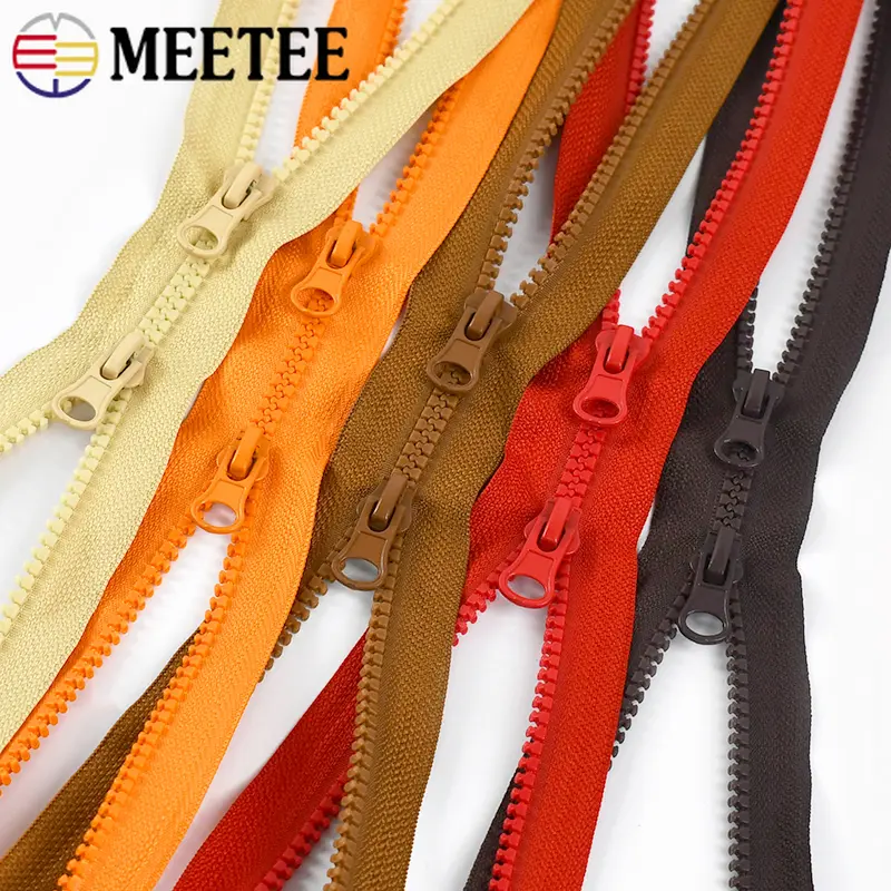 5# Resin Zippers Open End Double Sliders 80-150cm Multicolor Zip for Down Jacket Coat Tent DIY Sewing Craft Clothing Accessories
