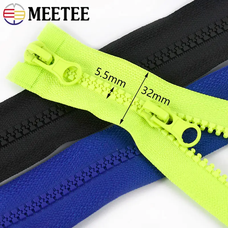 5# Resin Zippers Open End Double Sliders 80-150cm Multicolor Zip for Down Jacket Coat Tent DIY Sewing Craft Clothing Accessories