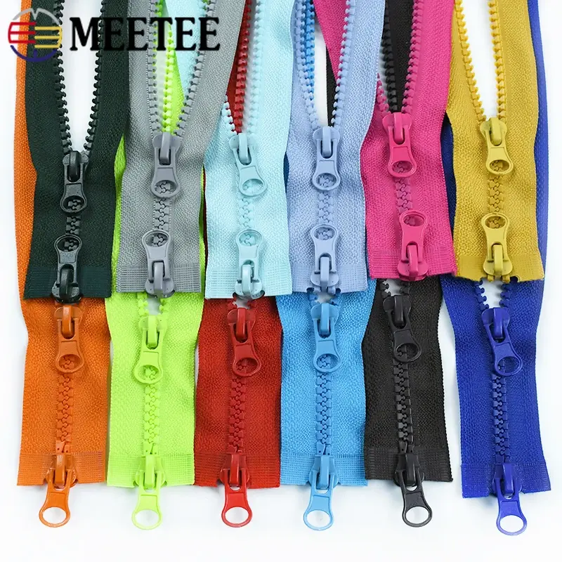 5# Resin Zippers Open End Double Sliders 80-150cm Multicolor Zip for Down Jacket Coat Tent DIY Sewing Craft Clothing Accessories