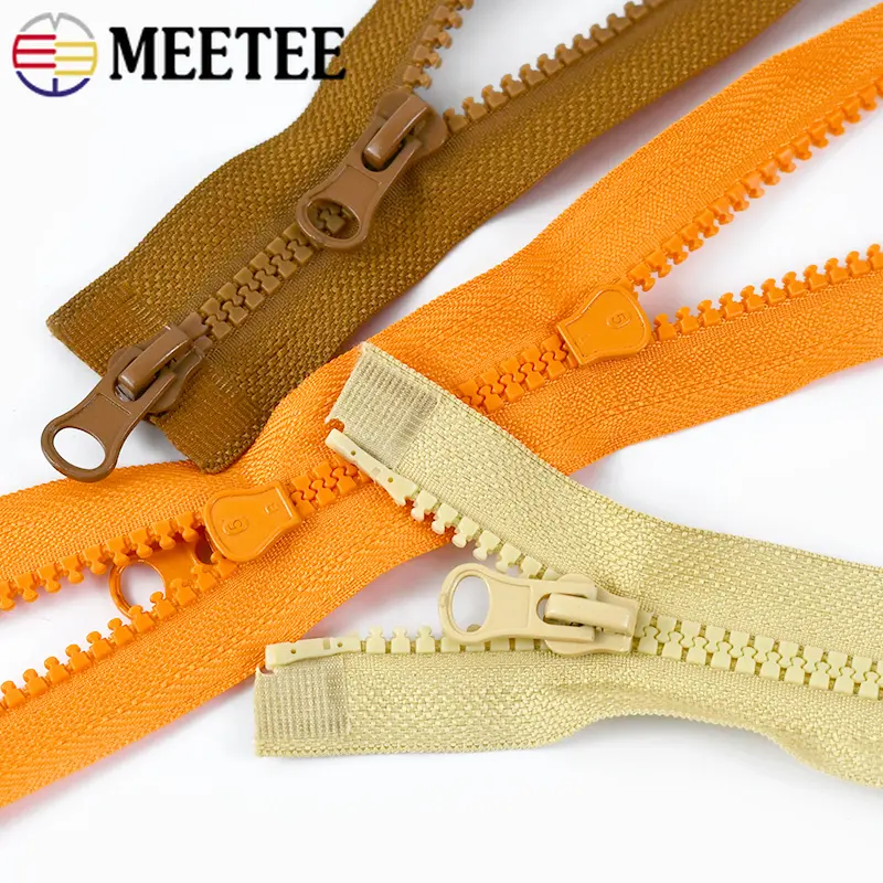 5# Resin Zippers Open End Double Sliders 80-150cm Multicolor Zip for Down Jacket Coat Tent DIY Sewing Craft Clothing Accessories