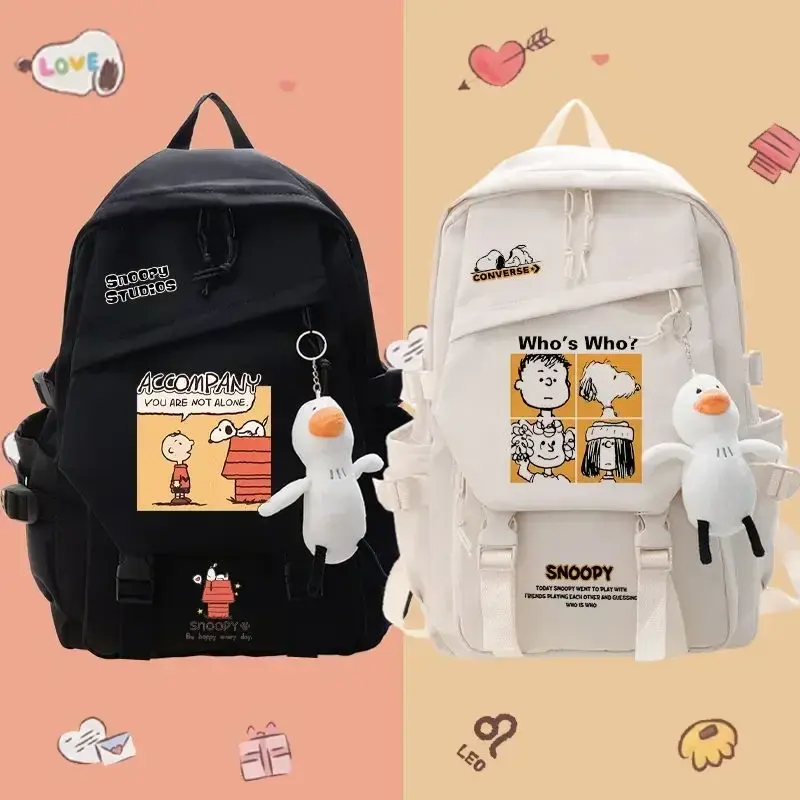 Snoopy anime backpack boy girl primary school students junior high school large capacity schoolbag cartoon backpack 32x45x13cm